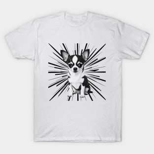 Pointillist Chihuahua with Starburst – Colorful Art for Dog Lovers T-Shirt